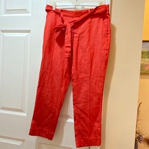Banana Republic Avery crop pants with tie belt.